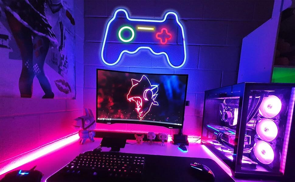 Gaming room neon sign LED gamer setup